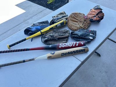 Baseball Gear Bundle - Easton, DeMarini, Schutt Bats and Gloves