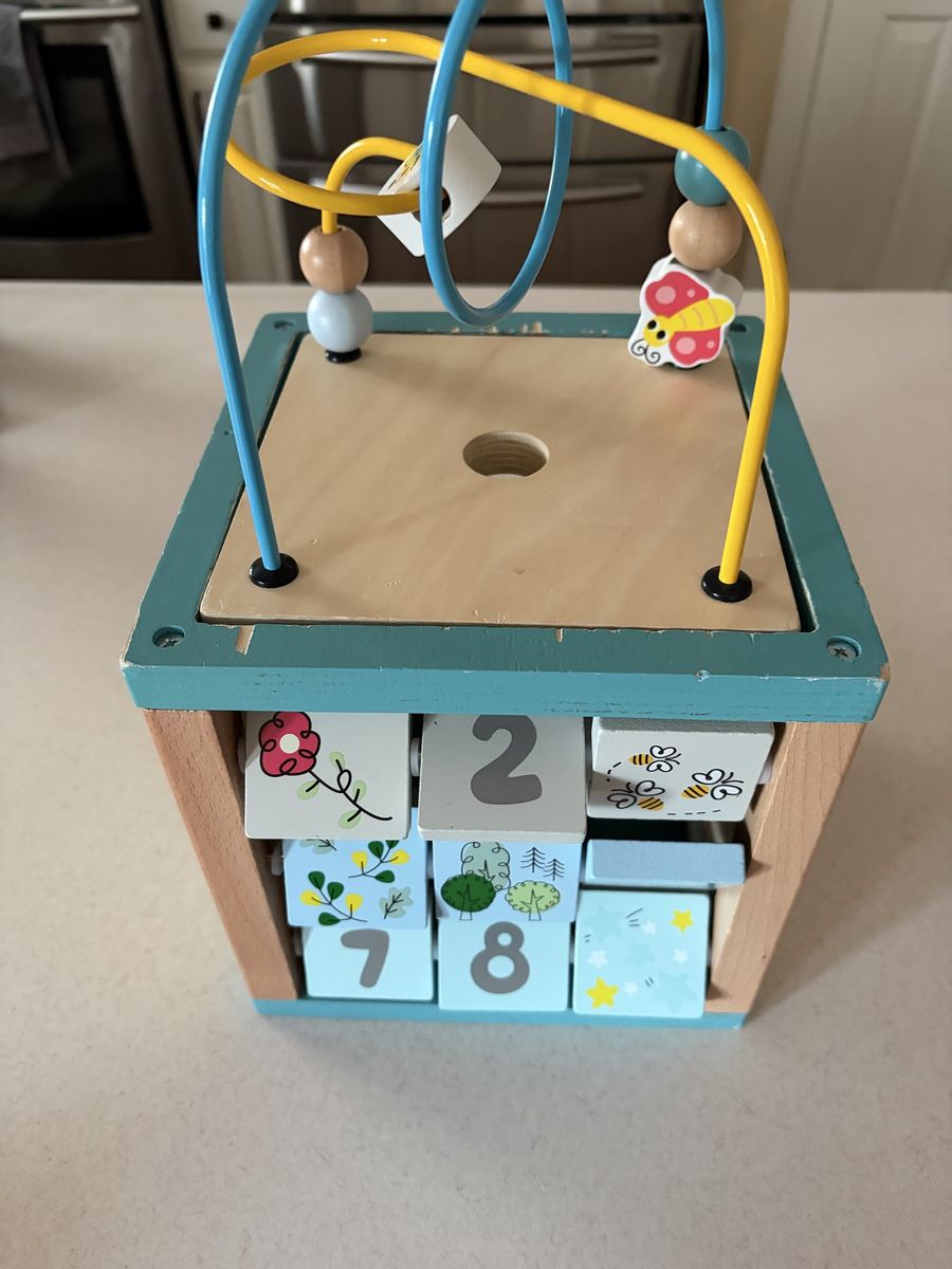 Wooden activity cube