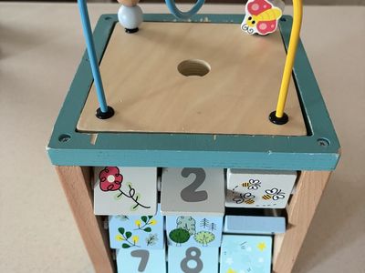 Wooden activity cube