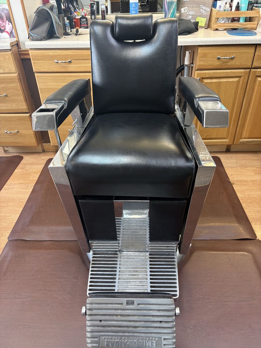 Vintage Emil J. Paidar Barber Chair - Black Vinyl and Chromer