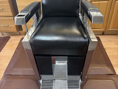 Vintage Emil J. Paidar Barber Chair - Black Vinyl and Chromer