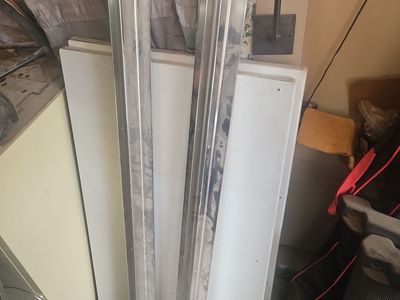 Set of 2 used Privacy Panels with Aluminum wall mounts for a urinal or toilet