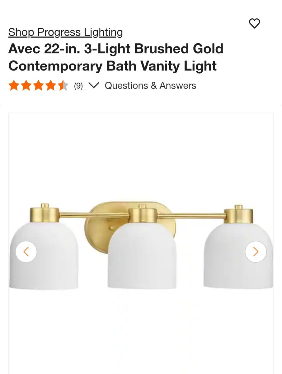 ** New in Box - Avec 22-in. 3-Light Brushed Gold Contemporary Bath Vanity Light