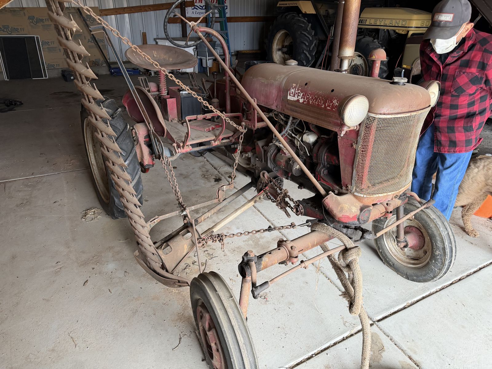 Farmall Cub Tractor W/ Sickle Bar Mower Vintage