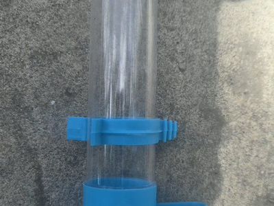 Blue and Clear Plastic Bird Feeder Tube