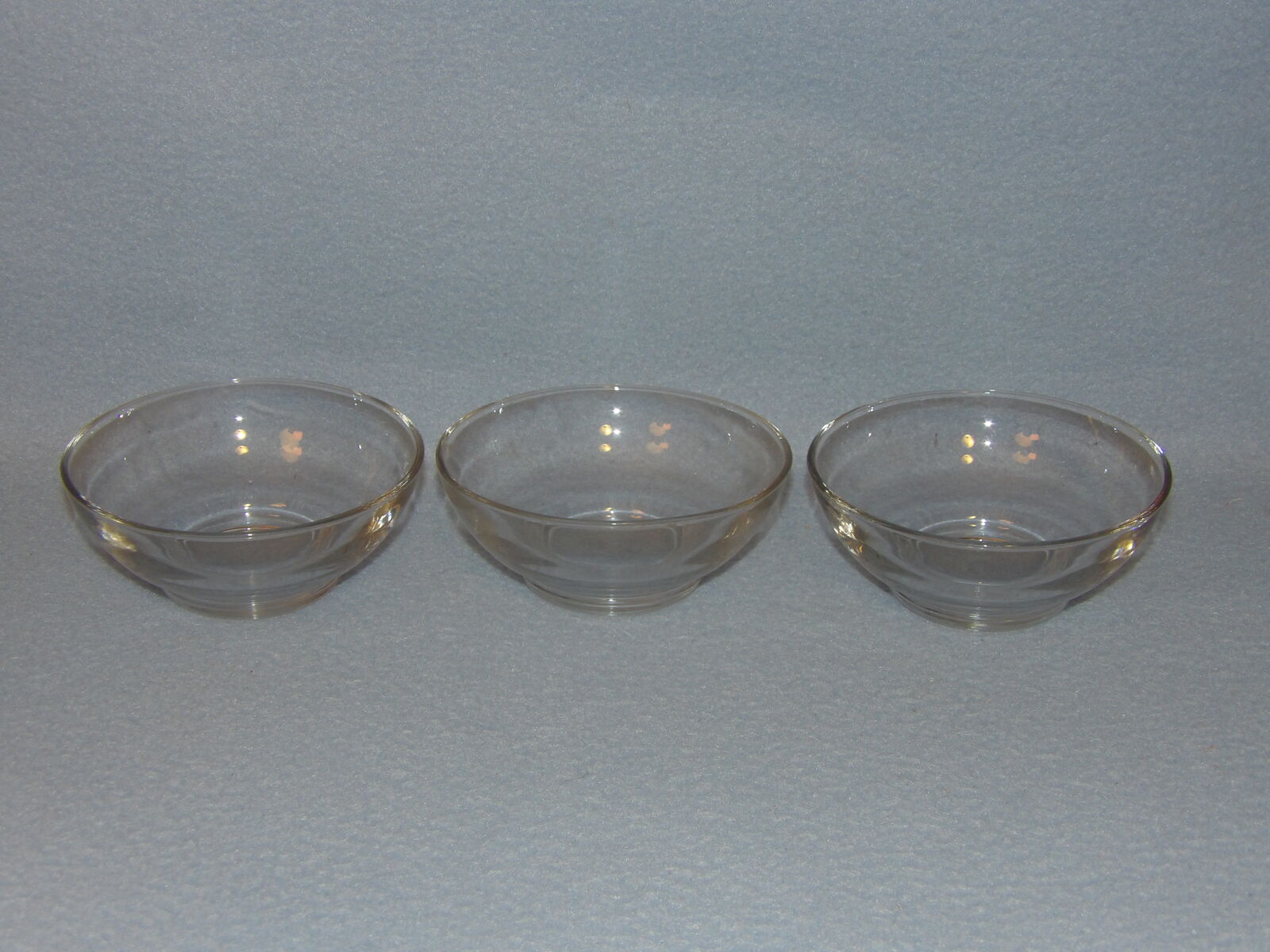 Lot of 3 Small Clear Glass Dessert Bowls