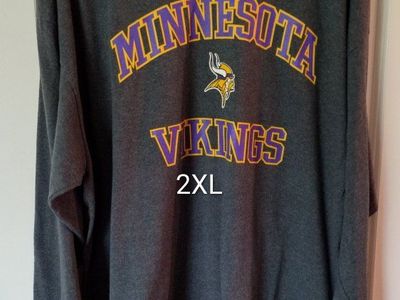 Minnesota Vikings 2XL Gray Long Sleeve T-Shirt NFL Football Fan Apparel