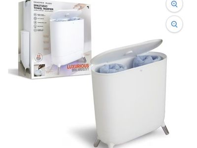 Brand New - Sharper Image® SpaStudio™ Towel Warmer, Heated Comfort + Aromatherapy