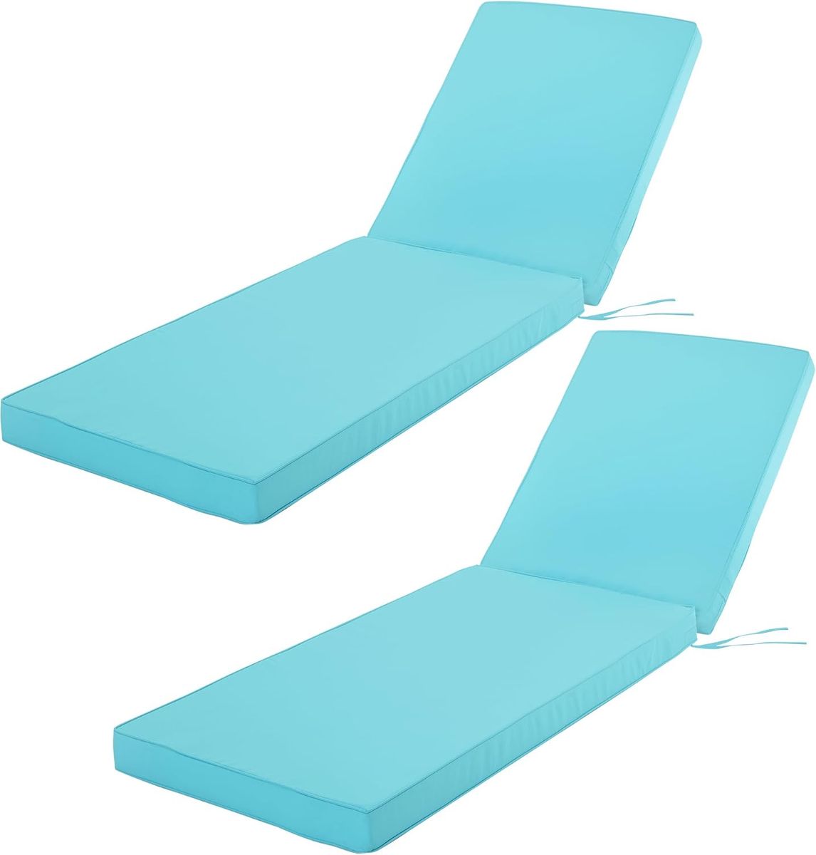 NEW 72X21X3 Outdoor Chaise Lounge Cushion Set of 2, Fadesafe Water-Repellent