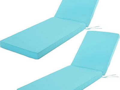 NEW 72X21X3 Outdoor Chaise Lounge Cushion Set of 2, Fadesafe Water-Repellent