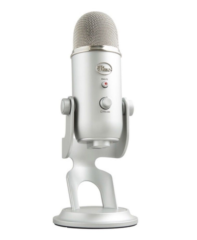 Blue Yeti USB Microphone (Silver) - High-Quality Audio for Streaming, Podcasting, & Recording