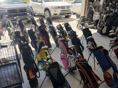 Kids Jr golf clubs and stand bags