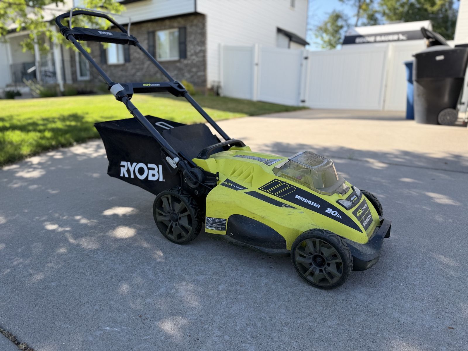 Ryobi 40V 20” Electric Cordless Push Mower – Two Batteries Included