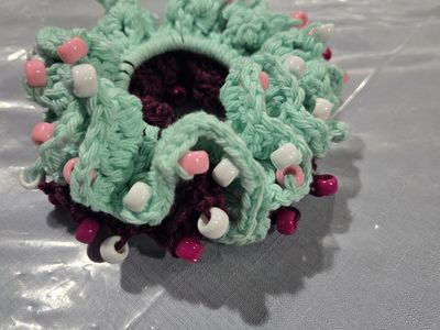 Handmade Crochet Scrunchie with beads