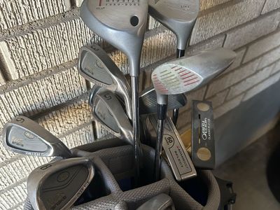 Used Nike Golf Bag with Assorted Golf Clubs - Precision Made, Aztee, Ram, and Lynx Clubs Included