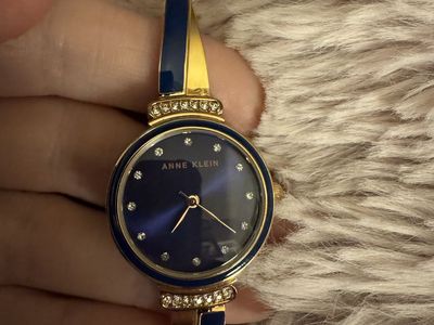 Blue and gold watch