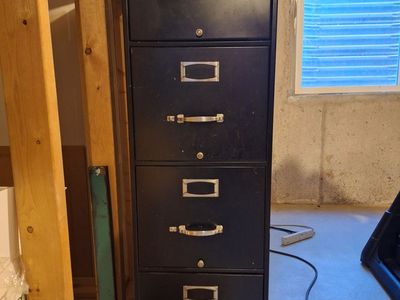 Black, Four Drawer Filing Cabinet