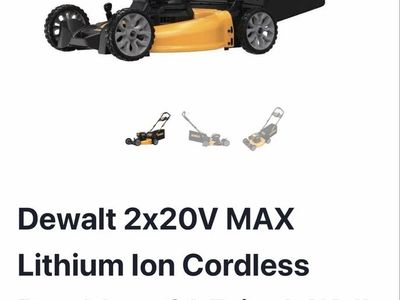 Dewalt 2x20V MAX Lithium Ion Cordless Brushless 21.5" Self-Propelled Walk-Behind Mower