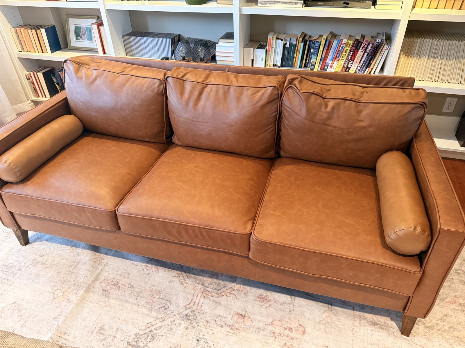 Faux leather sofa ($450 new)