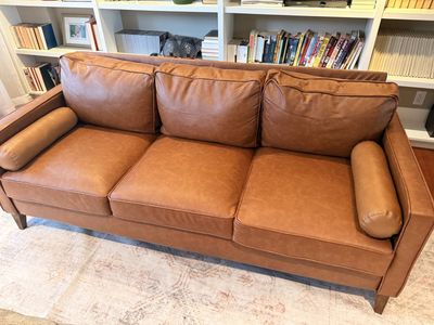Faux leather sofa ($450 new)