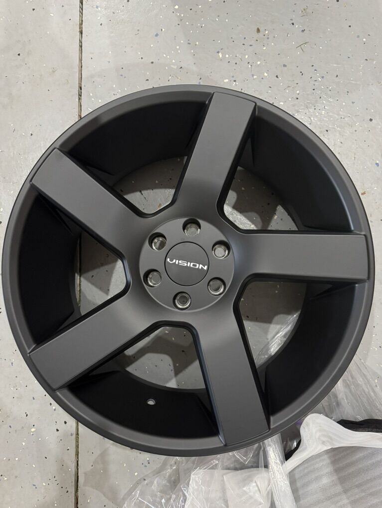 4 Vision Wheels 20”  X 9” Satin Black Finish