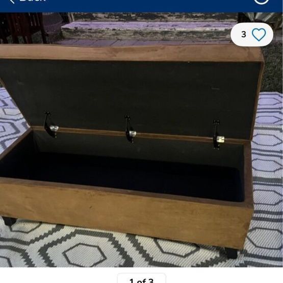 Velvet Brown Storage Chest/Ottoman, Upholstered Trunk with Lid 2 AVAILABLE