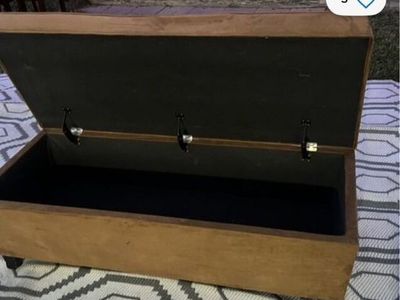 Velvet Brown Storage Chest/Ottoman, Upholstered Trunk with Lid 2 AVAILABLE