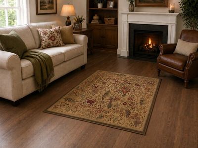 Large Floral Accent Rug 46x62 – Traditional Vintage Style – Farmhouse & Cottage Decor