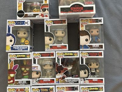 Funko Pop! Vinyl Figure Lot - Stranger Things, Coraline, Crash Bandicoot, Supernatural & More (12 Figures)