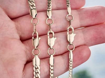 Genuine 18K Gold Filled Curb Chain Necklace - Various Lengths & Widths Available