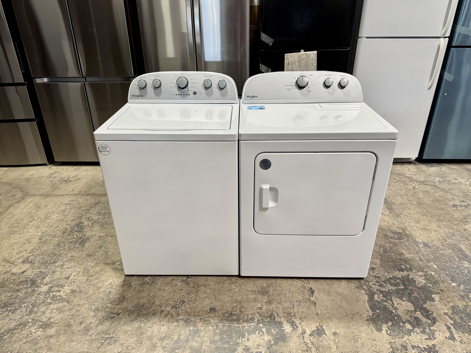 WHIRLPOOL WASHER AND DRYER SET WITH WARRANTY
