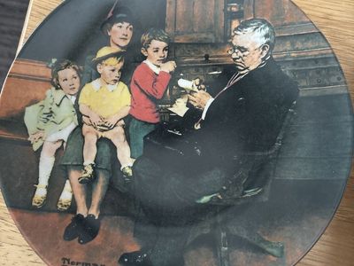 Knowles Norman Rockwell 'The Family Doctor' Collector Plate w/ COA (1992)