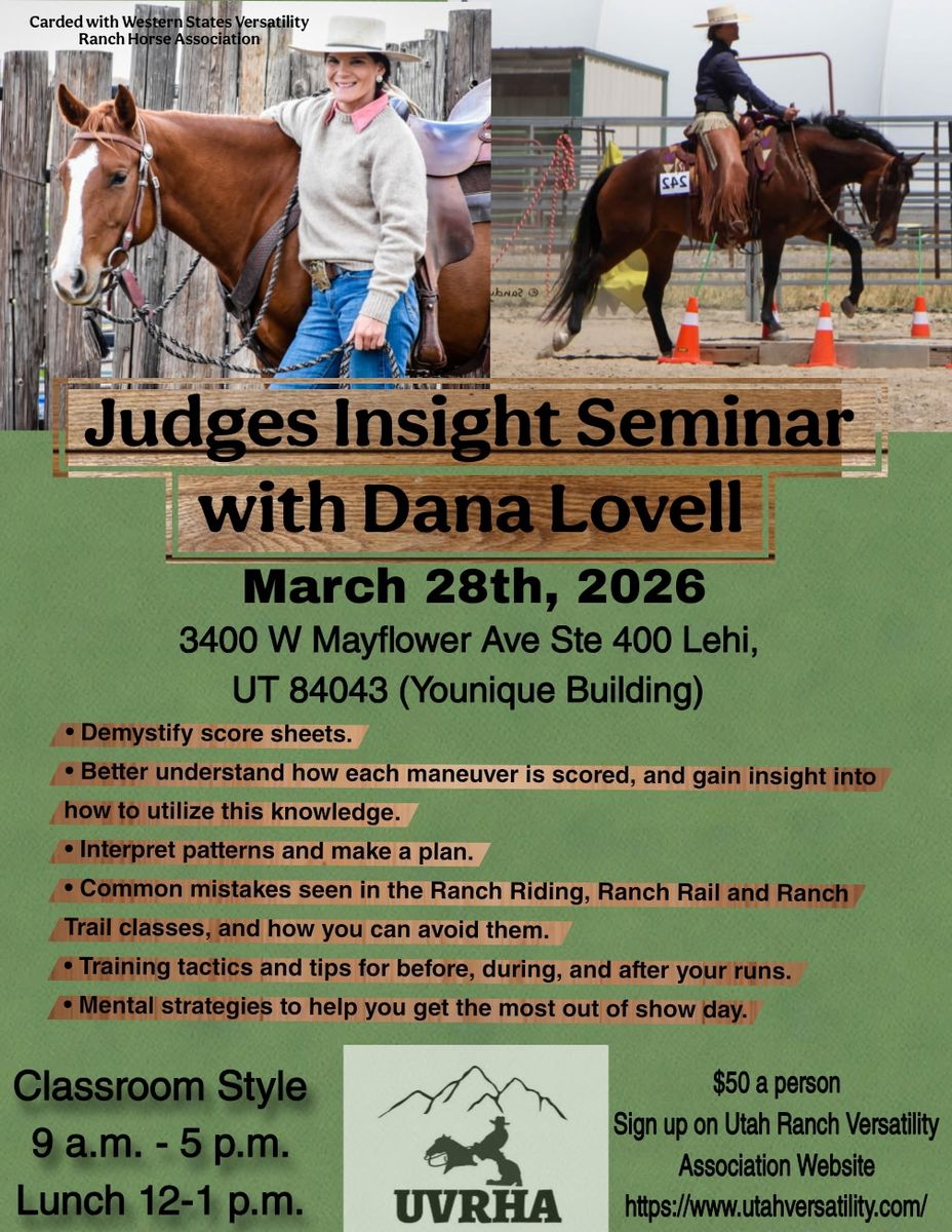 Versatility Ranch Judges Insight Clinic