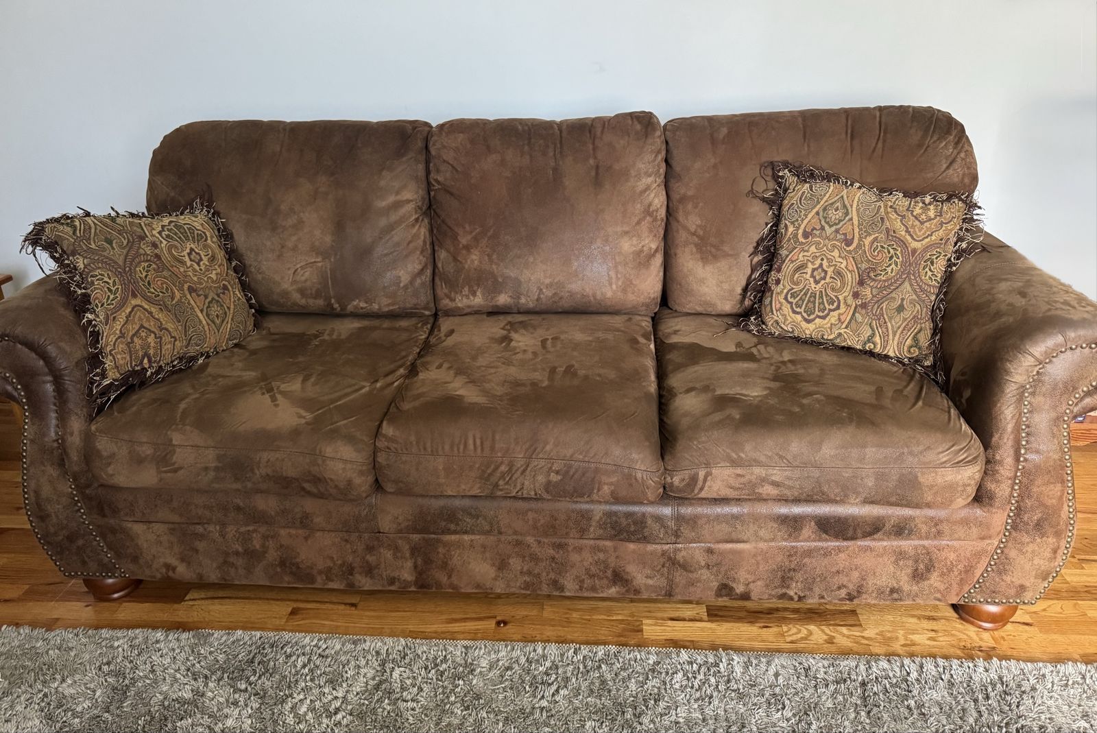 Microfiber couch and loveseat