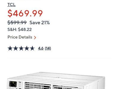 TCL 10,000 BTU Smart Through-the-Wall Air Conditioner, White, New in Box