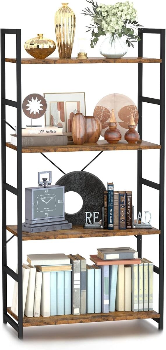 NUMENN 4 Tier Bookshelf 24" W X 48" H