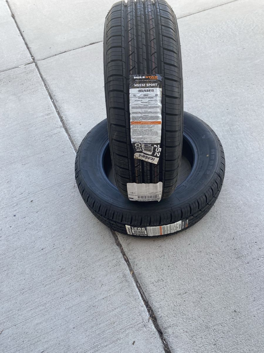 2 Milestar MS932 Sport Tires 185/65R15 Brand New Never Mounted