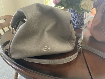 Coach Brand Light Grey Leather Bag
