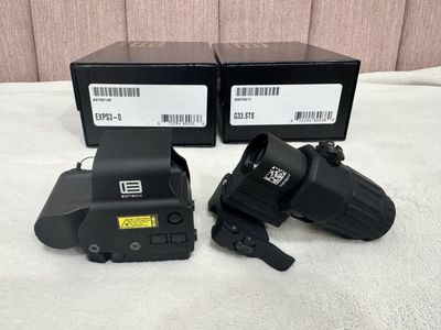 EOTech EXPS3-0 Holographic Weapon Sight and G33.STS Magnifier Combo Brand New Never Used.
