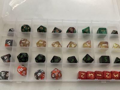 Dungeons & Dragons Dice Sets: 4 Full Polyhedral Sets + 6 Red D6s w/ Organizer Case