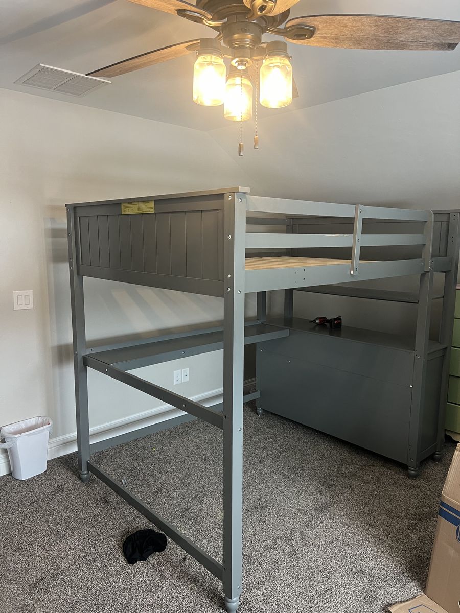 Full Bed With Desk Underneath