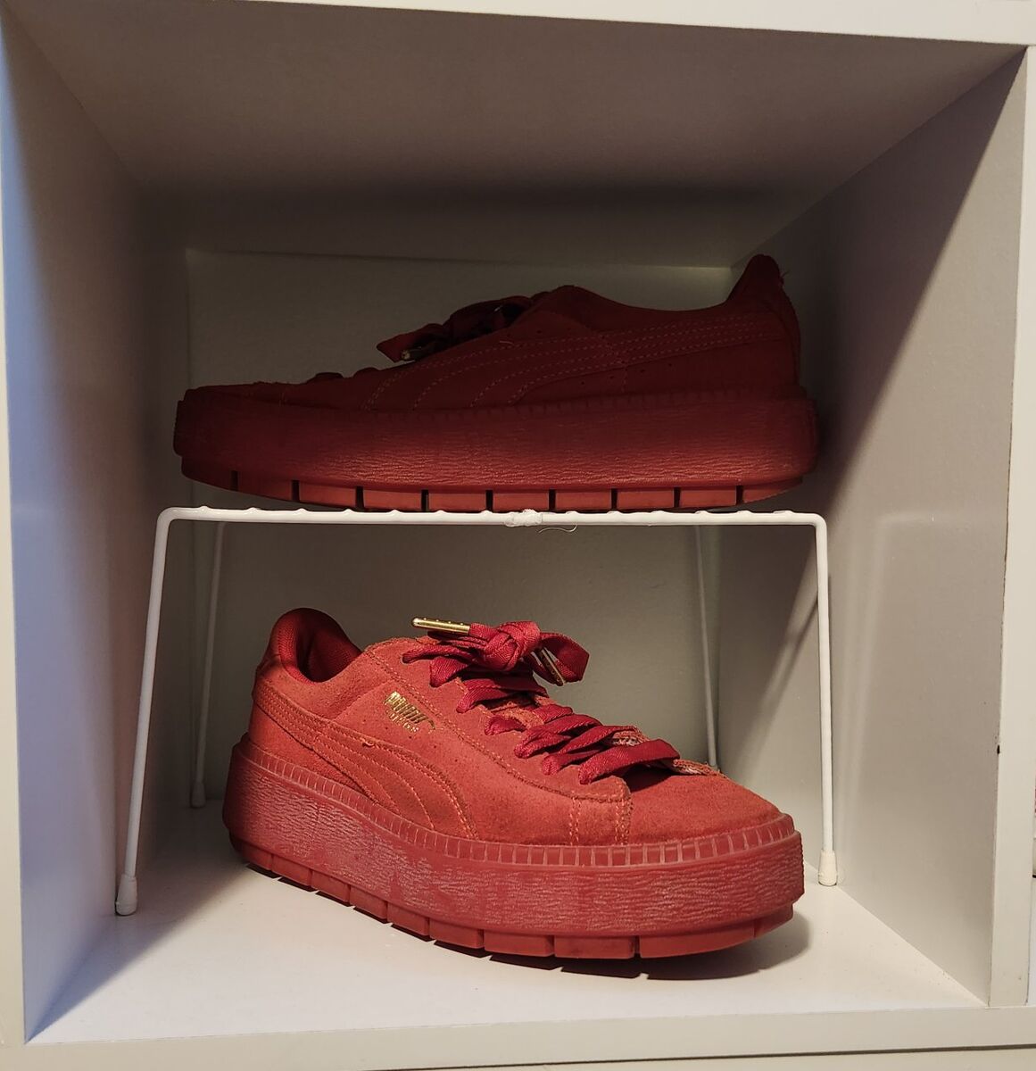 Red Puma Platform Sneakers w/Gold Detail size 7.5