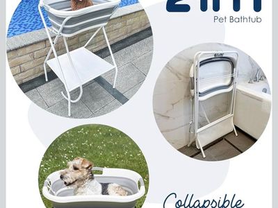 2 in 1 Dog Bath Tub Dog Washing Station for Bathing and Grooming