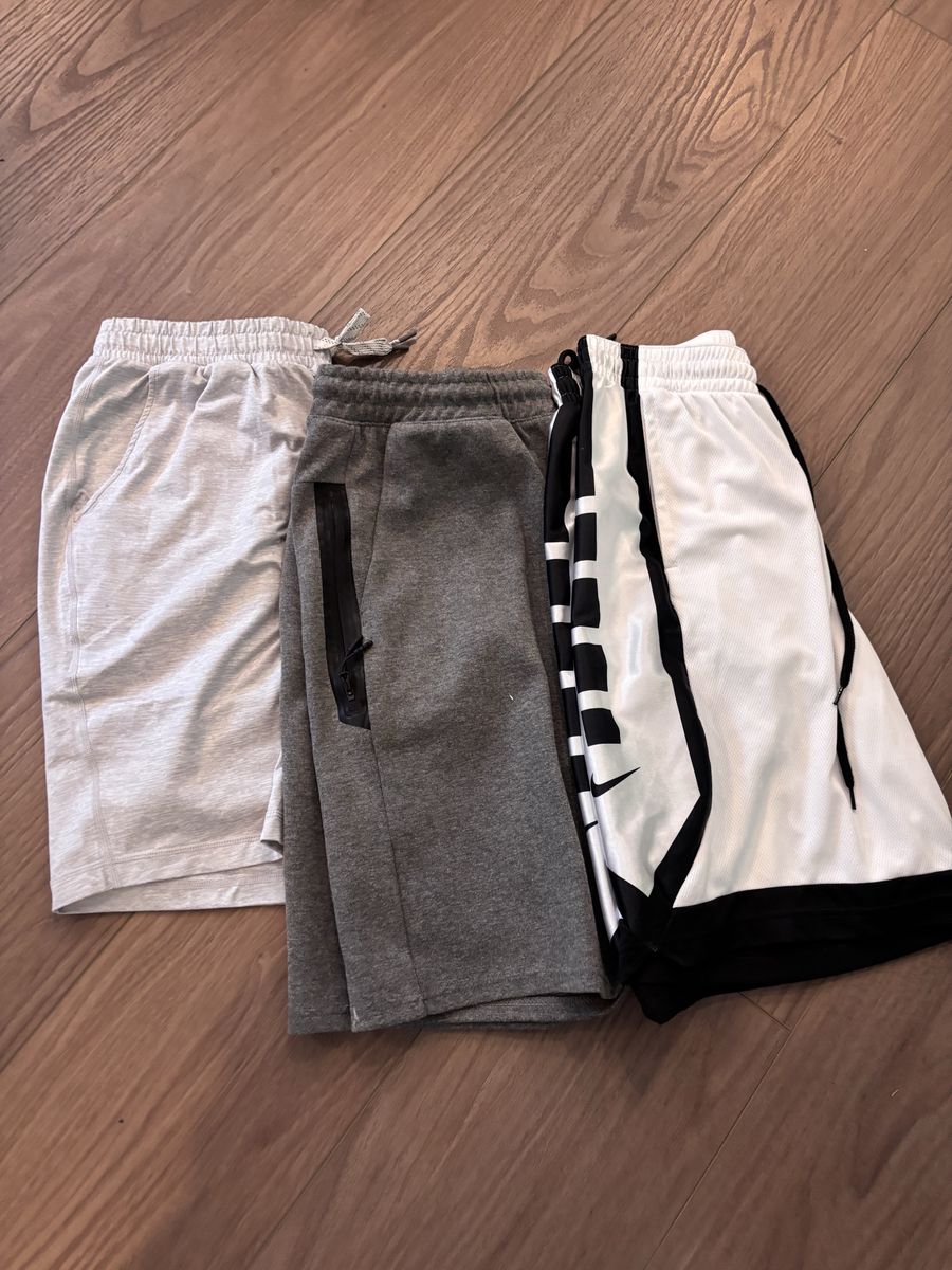 Mens size large shorts bundle $20/all Black/white are Nike