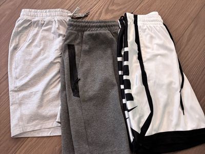 Mens size large shorts bundle $20/all Black/white are Nike