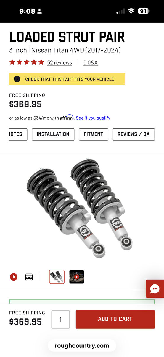 Nissan Titan N3 Loaded Struts