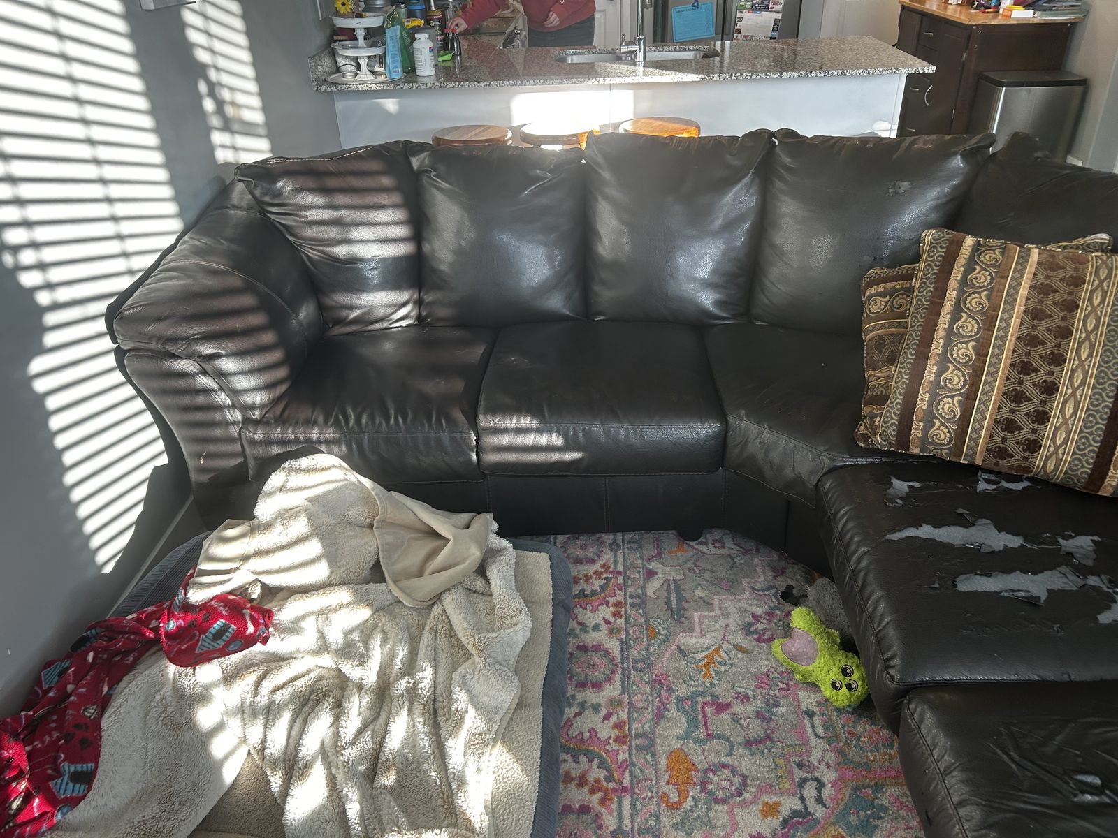 Free Sectional vinyl couch