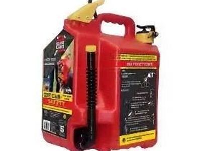 SURE CAN Red Plastic Gas Can Fuel Container with Spout