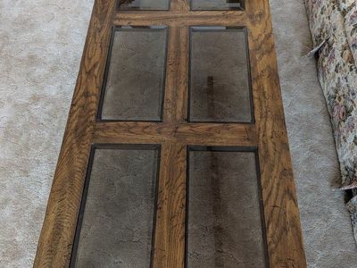 Beautiful hardwood and glass coffee table
