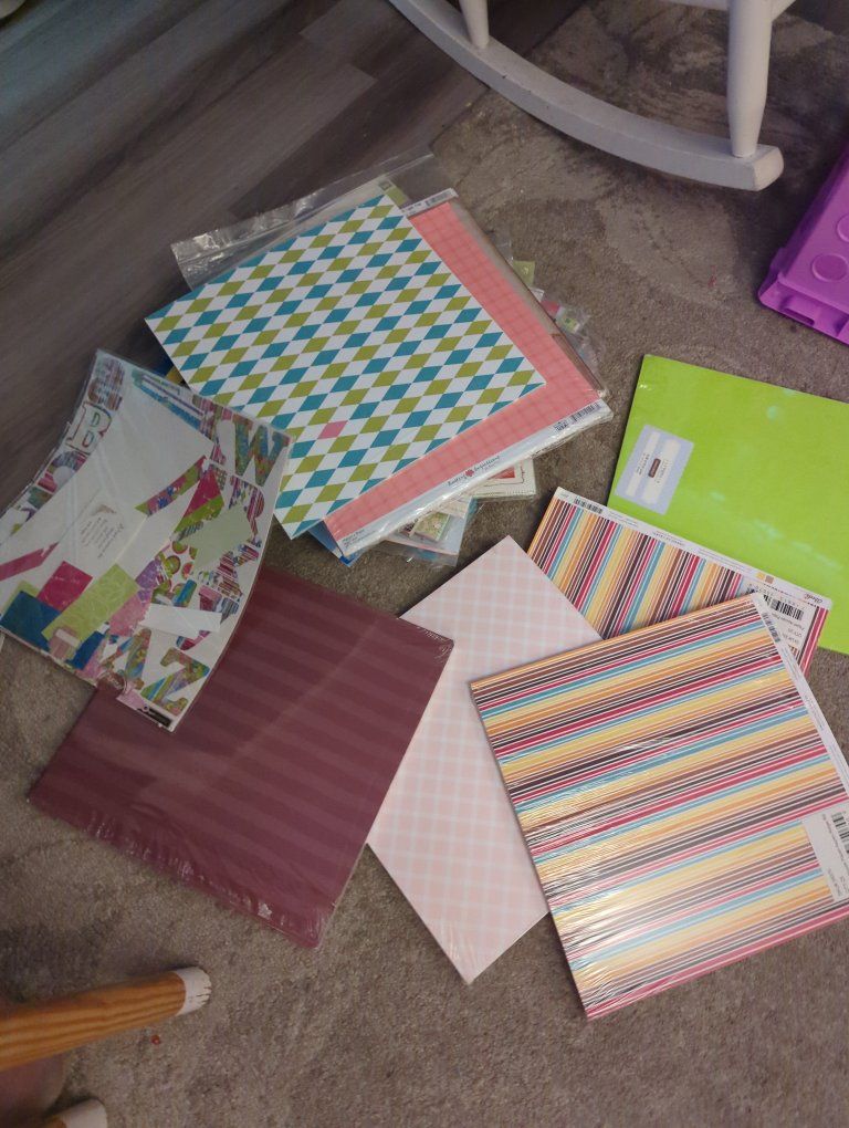 Assorted Scrapbooking Paper Packs - Patterns & Solids, Various Brands
